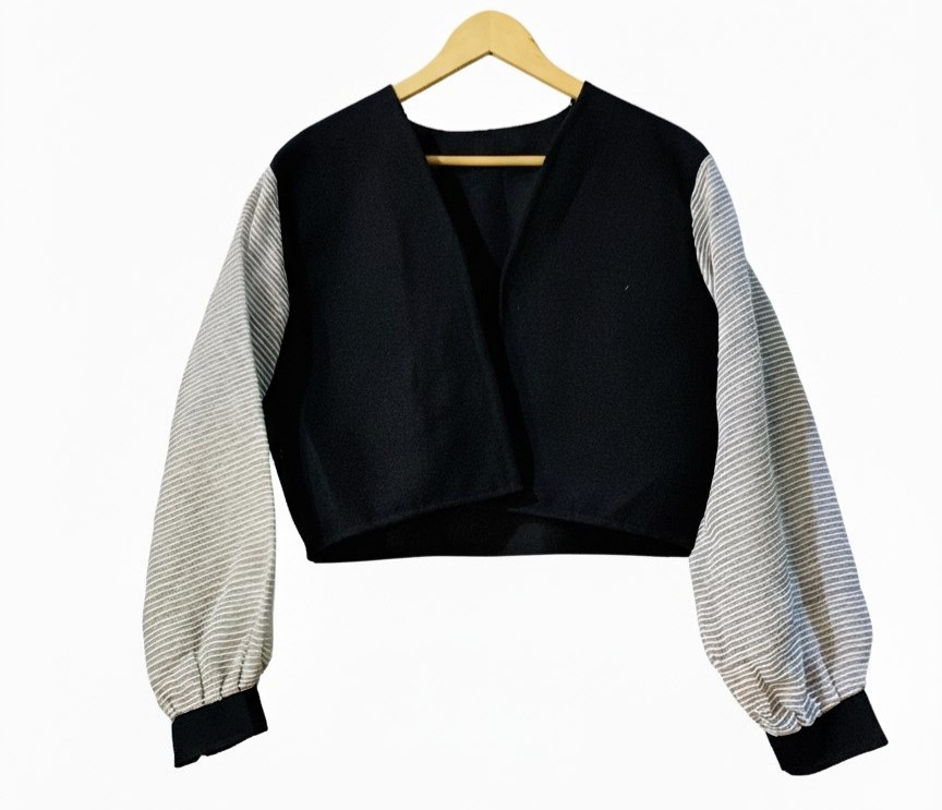 Handwoven crop coat